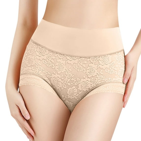 Eashery Womens Briefs Lace Sleepwear Comfortable Womens Cotton Briefs Beige L
