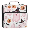 thumbnail image 5 of 3 Ring Zipper Binder with Shoulder Strap Waterproof Trapper Keeper 2 Inch D-Ring 500 Sheets Capacity Cute Pink Ghost Pumpkin Bats, 5 of 7