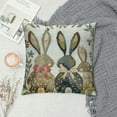 thumbnail image 2 of Creowell  Happy Easter Buffalo Plaid Brown Rabbits Throw Pillow Covers,  Eucalyptus Leaves Bunny Eggs Cushion Case Decoration for Sofa Couch ，Multi-Size, 2 of 5
