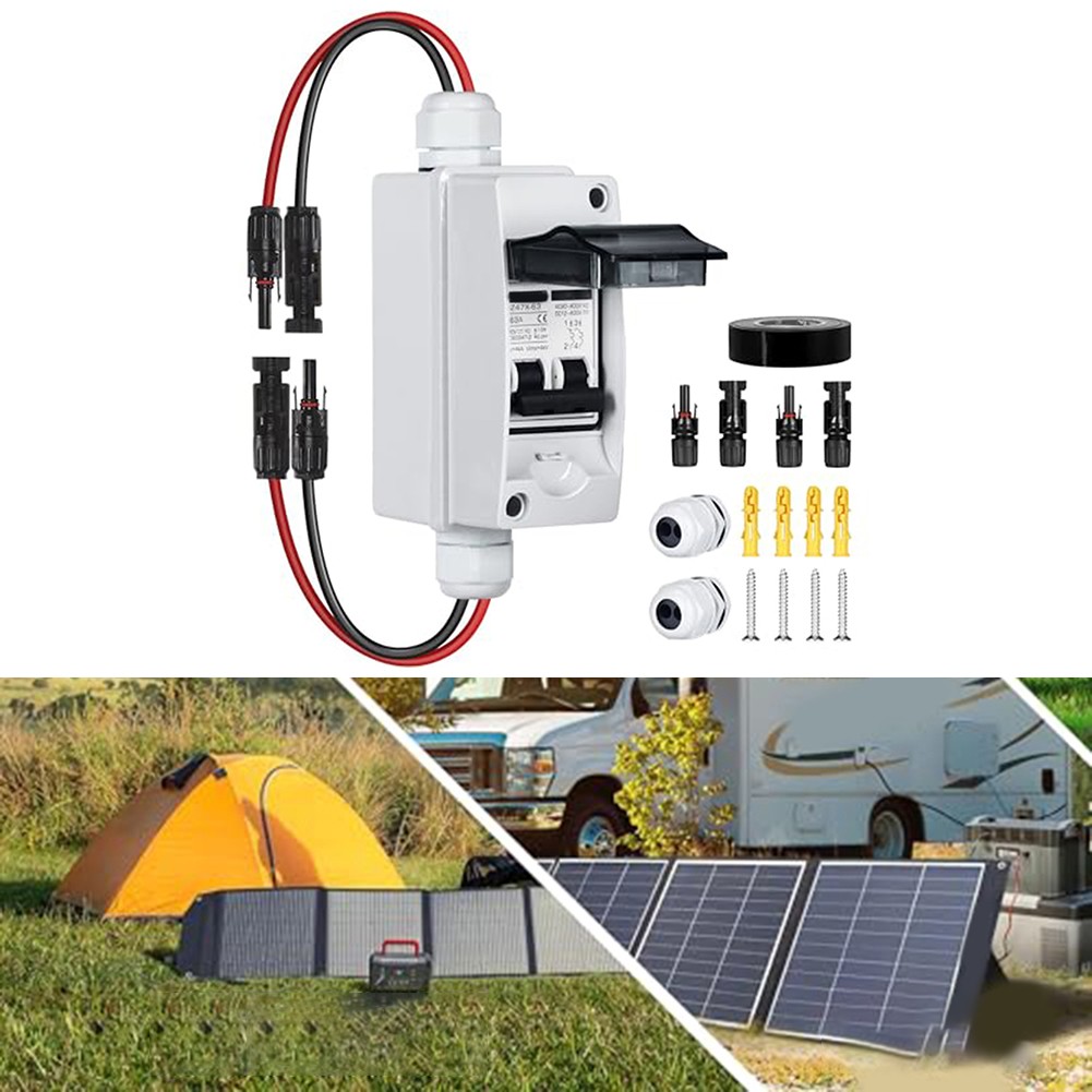 Solar Panels Disconnect Switch DC 400V 2 Poles Outdoor Circuit Breaker Box IP65