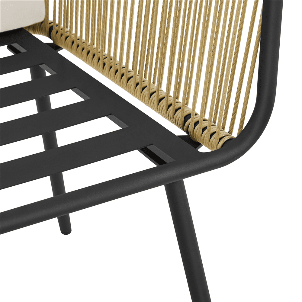 Renwick 3-Piece Outdoor Wicker Bistro Set with Table and 2 Chairs, Tan/Cream