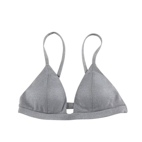 Bigersell Comfort Bras for Women V-Neck Wire-Free Bra Support Women Cotton Sports Bras Demi & Balconette Bra Style R-213 Basic Bra Strap Nylon Seamless Bra Feature Everyday Bras Underwear Silver S