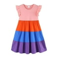 thumbnail image 1 of BOBOGOJP Robe à Manches Courtes Fille Été Nouvelle Robe Fille Imprimé Dessin Animé Col Rond Jupe Enfant Manches Courtes (Orange, 8-9 Ans), 1 of 3