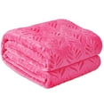 thumbnail image 6 of Exclusivo Mezcla Fleece Throw Blanket for Couch, Leaves Pattern Super Soft and Cozy Blankets, Plush Fuzzy Lightweight, Hot Pink, 50"x60", 6 of 6