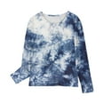 thumbnail image 5 of MeetoTime Girls Long Sleeve Shirts Tie-dye Printed Crewneck Casual Loose Dressy Blouses Children's Pullover Undershirt, 5 of 5