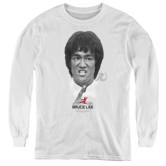 Bruce Lee Self Help Youth Long Sleeve T-Shirt Tee White