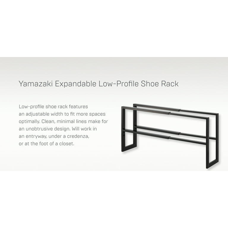 Yamazaki Home Line Expandable Low-Profile Shoe Rack | 2-Tier, Black