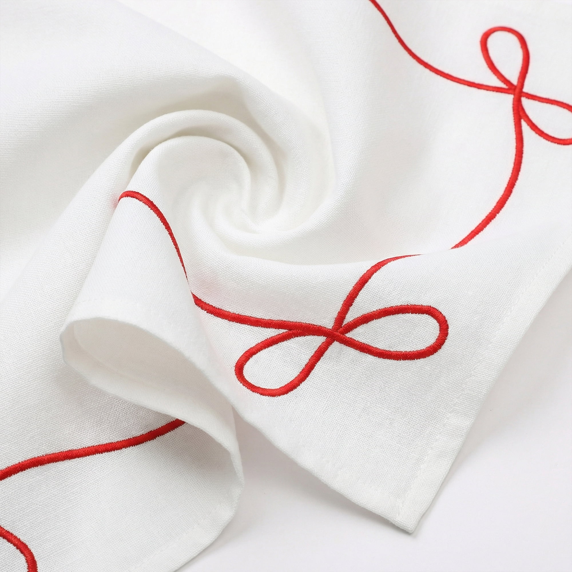 Unique Bargains 6Pcs Washable Cotton Linen Cloth Napkins Red 14x20inch
