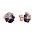 thumbnail image 2 of Pandora Moments Deep Purple Pansy Flower Stud Earrings, 2 of 4