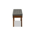thumbnail image 3 of Baxton Studio Alona Mid-Century Modern Medium Grey Fabric Upholstered Wood Dining Bench, 3 of 5