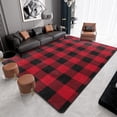thumbnail image 1 of Alfombra Christmas Area de 9 canales, color rojo y negro, diseño de búfalo, 160 cm x 210 cm, 1 of 6