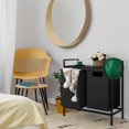 thumbnail image 4 of Modern Rolling Laundry Basket Organizer Laundry Hamper Cart with Storage Shelf, 4 of 7