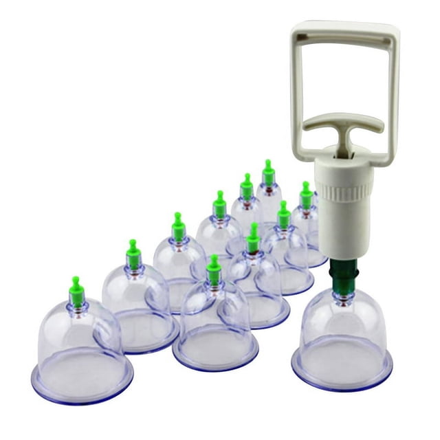 Chinese Cupping Therapy 12-Cup Biomagnetic Chinese Cupping Therapy Set Cupping Set with Vacuum Magnetic Pump Cellulite Cupping Massage Kit for Back Pain Relief