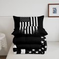 thumbnail image 5 of Manfei Vintage American Flag Twin Comforter Sets,White Black Bedding Set,Black Reversible,2-Piece,1 Comforter and 1 Pillowcase, 5 of 7