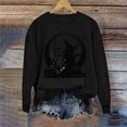 thumbnail image 5 of Mifsaly Halloween Sweatshirts for Women Witch Silhouette Graphic Pullover Tops Comfortable Loose Casual Fall Holiday Festival Sweatshirt Black,S, 5 of 6