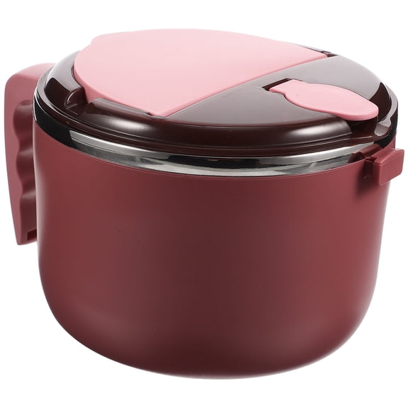 PENIKOKO 1 Set of Sealing Ramen Bowl with Chopsticks for Adults in Pink