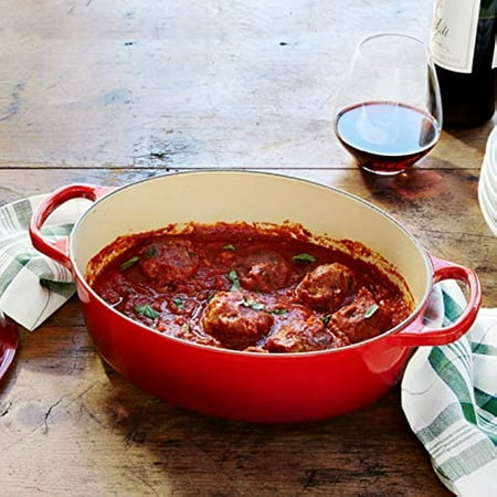 Le Creuset Enameled Cast Iron Signature Oval Dutch Oven, 5 qt. , Cerise