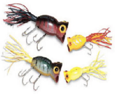 White/Red Head Arbogast Hula Popper 3/16 oz Fishing Lure 