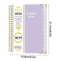 SLYNSHome Monthly Planner A5 6.2x8.5 inch 12-Month Calendar Planner Journals Notebook with Monthly Tabs Hardcover Notebook - Purple