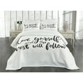 thumbnail image 3 of Ambesonne Saying Quilted Bedspread Set 3 Pcs, Self Love Wisdom Words, Queen Size, Charcoal Grey White, 3 of 5