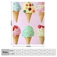 thumbnail image 4 of Autua Ice Cream Desserts Warm Lightweight Blanket Soft Fleece Blanket for All Seasons Living Rooms Sofa Decor Cow Gifts - Long-lasting Blanket 40x50in, 4 of 6