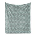 thumbnail image 1 of Retro Soft Flannel Fleece Throw Blanket, Hand-drawn Style Abstract Tile Pattern with Repeating Motifs Mosaic Lattice Design, Cozy Plush for Indoor and Outdoor Use, 60" x 80", Multicolor, by Ambesonne, 1 of 6