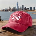 thumbnail image 4 of GrmtClth 250th Anniversary Usa Hat Patriotic Hat 1776-2026 Commemorative Baseball Hat Retro Traditional Soft United States Washed Hat for Men Women Red One Size, 4 of 5