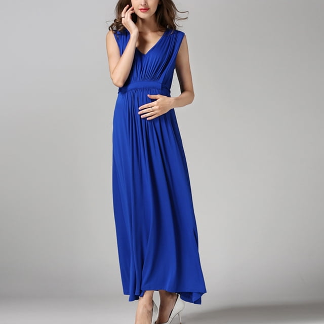 EGNMCR Robe Sans Manches à Col Rond Mode pour Dames Couleur Unie Imprimé Vêtement pour Femme Enceinte Allaitement Robe Sans Manches Robe pour Femmes Enceintes