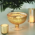 thumbnail image 2 of Efavormart 8" Mercury Glass Compote Vase, Pedestal Bowl for Wedding Floral Centerpiece Home Decor - Gold, 2 of 5