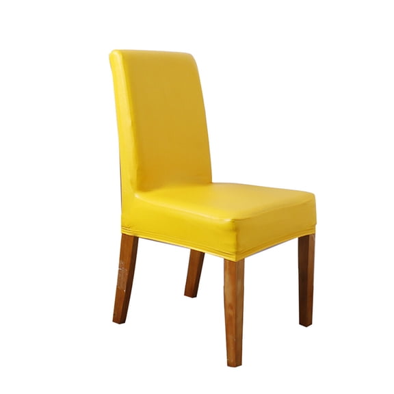 PU Elastic Stretchy Seat Cover Removable Chair Protector for Hotel, Office, Party, Canteen - Yellow Style