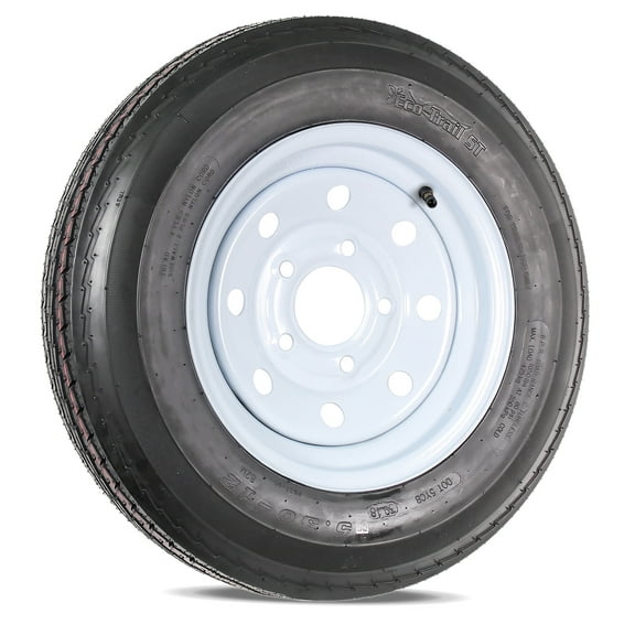 eCustomrim Trailer Tire and Rim 530-12 5.30-12 530x12 Load C 5 Lug White Modular Wheel