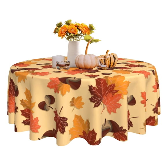 Mantel SuQKXCo Otoño Hoja de Arce Bellota Impermeable 152 cm