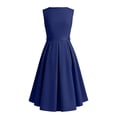thumbnail image 4 of Miluxas Girls Dresses Summer Ruffle Sleeve Mesh A Line Casual Party Dresses Belted Dress Navy 15-16 Years, 4 of 7