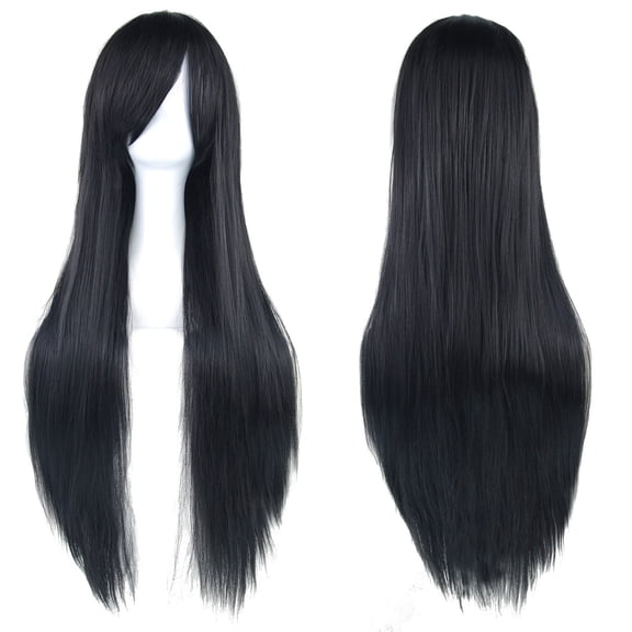 Universal Anime Long Straight Heat Synthetic Wig with Adjustable Headpiece for Styling