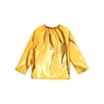 thumbnail image 4 of Alvivi Kids Boys Girls Shiny Metallic Hip Hop Dance T-Shirt Long Sleeve Shirts Tee Dancewear Gold 11-12, 4 of 6