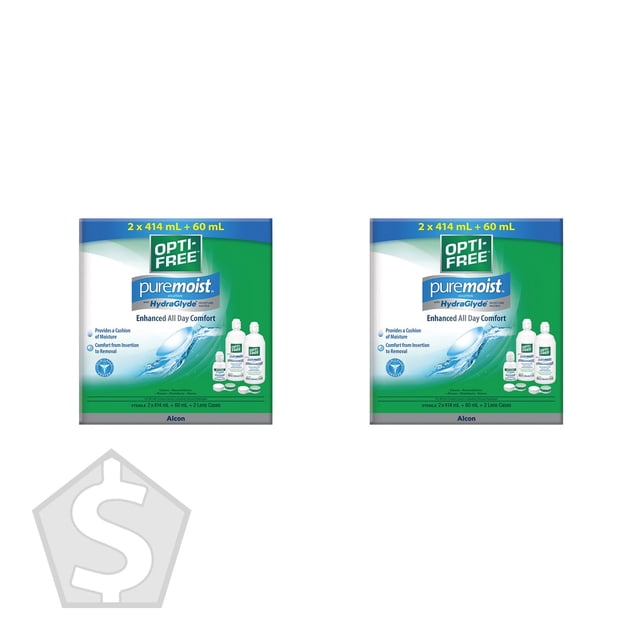OPTI-FREE PureMoist Solution pour Lentilles de Contact - Lot de 2