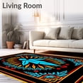 thumbnail image 2 of ODIKA 8'x10' Machine Washable Non-Slip Area Rug, Modern Iconic with Radiant Starburst and Festive High Traffic Rug, Black, 743346, 2 of 7