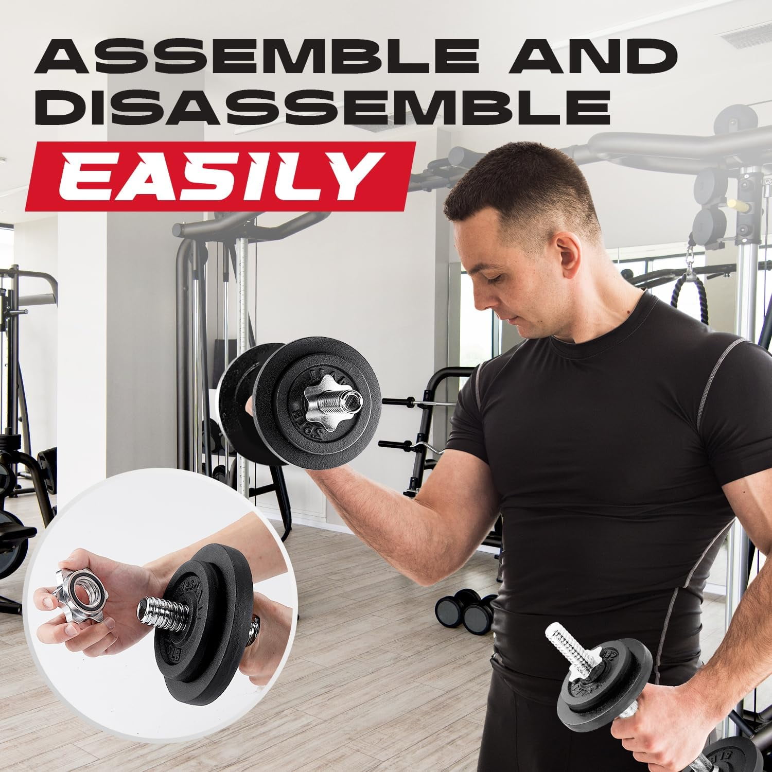 Yes4All 105 lbs Adjustable Dumbbell Weight Set For Home Gym