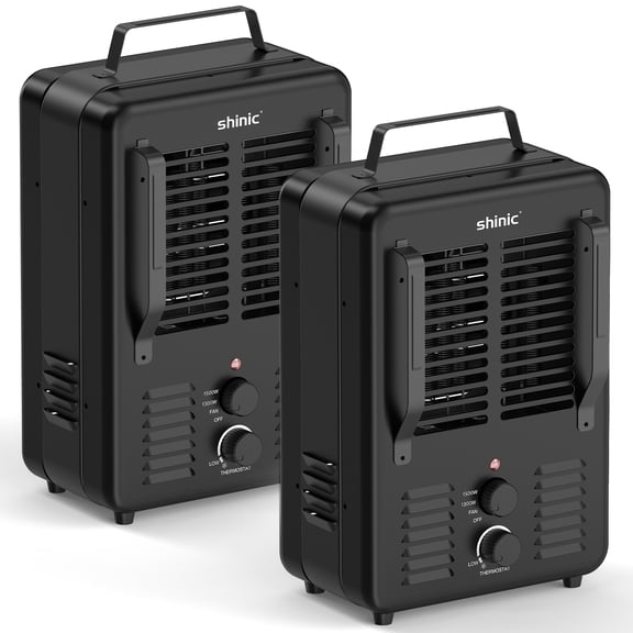 Shinic 2pcs 1500W Milkhouse Heater with Thermostat, Milkhouse Utility Heater for Inside Garage Home