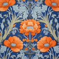 thumbnail image 6 of HAOXIT William Morris Tablecloth, Original Design Vintage Orange Floral Round Table Cloth for Farmhouse Kitchen Dinning Room Decor, 6 of 8