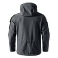thumbnail image 4 of Zpanxa Men's Arctic Tactical Jacket Waterproof Windproof Hooded Fleece Lined Mountaineering Coat Thermal Velvet Inner Long Sleeve Survival Gear, 4 of 5