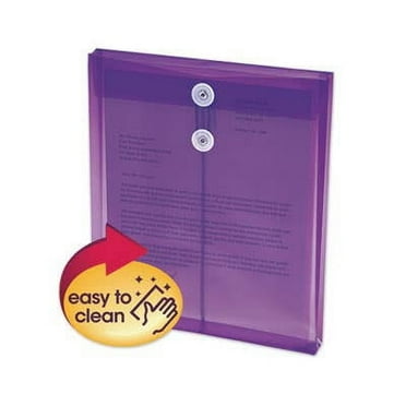 Smead Open-End Poly String and Button Envelopes, Purple, 5 Count