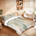 thumbnail image 3 of Pastel Green and Beige Queen Size Comforter Set – 3 Piece Queen Comforter Set - Soft Microfiber All Season Queen Comforter by Conrad’s Limited Collections, 3 of 5