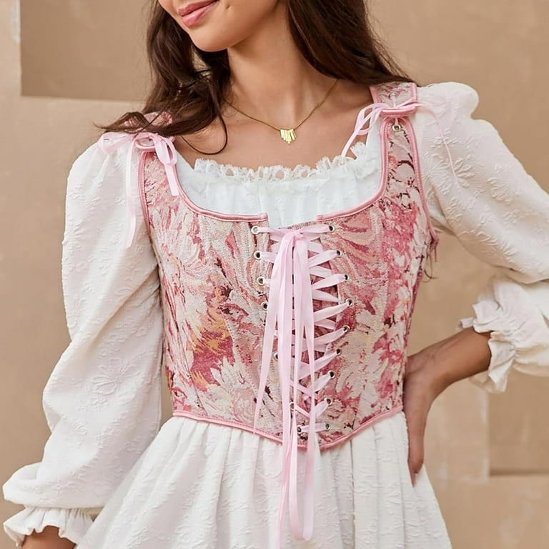 Women\'s Pink Suitable Casual Wear Fishbone Wide Waist Corset Pirate Belt Scarlet Darkness Corset Belt for Women Fishbone Wide Waist  main image 4