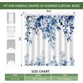 thumbnail image 4 of Deep Blue Eucalyptus Leaves Shower Curtain, Aesthetic Art Watercolor Plant Floral Leaf Bathroom Decor, Waterproof Fabric Shower Curtain Set with Hooks 72x72 Inches, 4 of 5