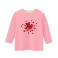 thumbnail image 3 of AHTJRT Kids Love Heart T-Shirt Long Sleeve Round Neck Blouse Cute Valentines Day Tee Shirt Fashion Family Lounge Streetwear Tops Pink 12-13 Years, 3 of 4