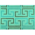 thumbnail image 1 of Ahgly Company Machine Washable Indoor Rectangle Abstract Turquoise Blue Contemporary Area Rugs, 7' x 10', 1 of 4
