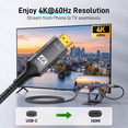 thumbnail image 6 of USB C to HDMI Cable 6FT/1.8m, USB C to Hdmi Adapter 4K@60Hz, Type C to HDMI Cord Thunderbolt 3/4/5 Compatible for iPhone 15/16 Series, MacBook, iMac, iPad Pro, Galaxy, 6 of 8