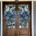thumbnail image 5 of Butterfly Summer Wreaths for Front Door Spring Summer Butterflies Decor Welcome Sign Summer Wreath,1 x Rose Butterfly Door Knocker, 5 of 8