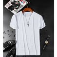 thumbnail image 1 of Camiseta de manga corta para hombre a la moda, camisa impermeable de color sólido para hombre (blanco 3XL), 1 of 8